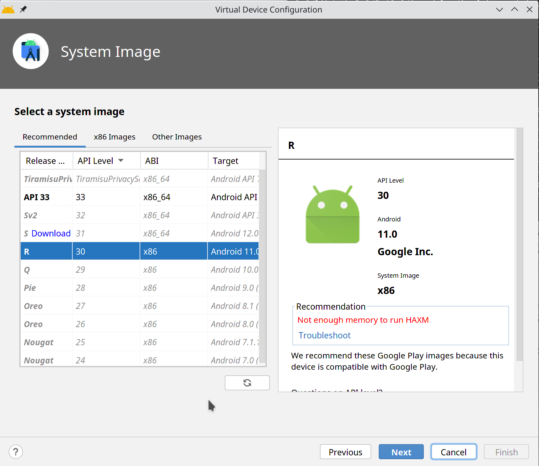 AVD Creation Error
