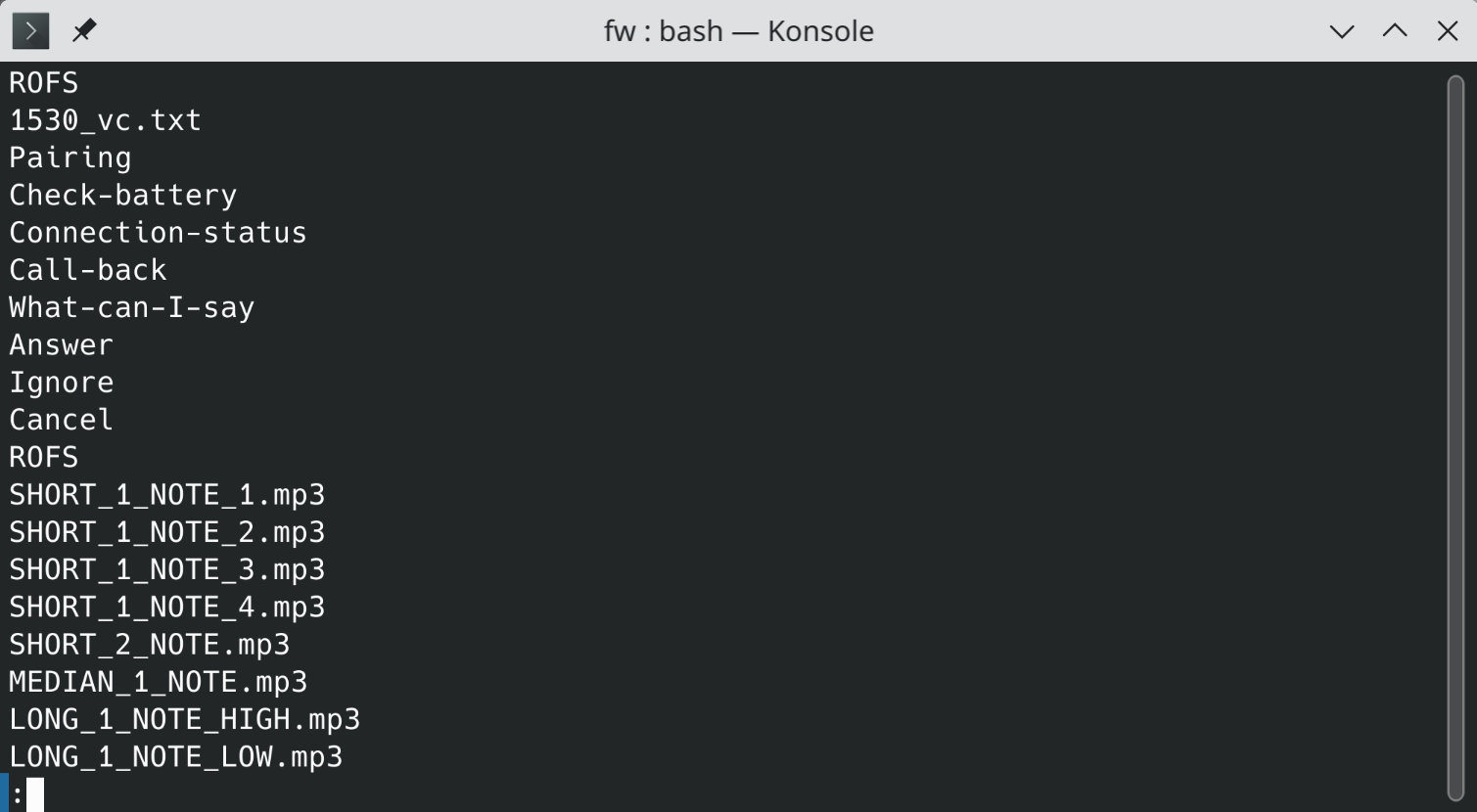 From the filesystem image - some filenames, at least.